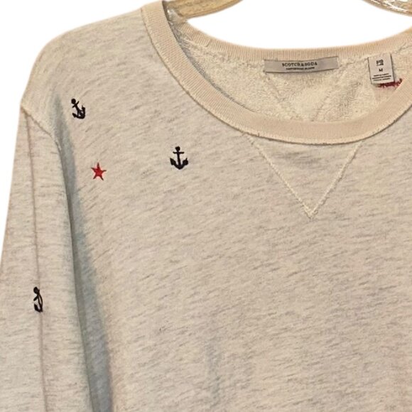 Scotch & Soda Pullover Crew Neck Sweatshirt Marine Nautical Medium Americana USA - Picture 2 of 7